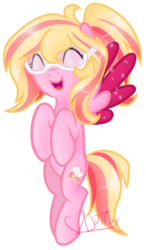 Size: 529x905 | Tagged: safe, artist:doroshll, oc, oc only, oc:raspberry cream, pegasus, pony, female, goggles, mare, simple background, solo, transparent background, two toned wings