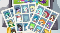 Size: 1920x1080 | Tagged: safe, screencap, applejack, blueberry cake, bright idea, bulk biceps, captain planet, cherry crash, curly winds, derpy hooves, dj pon-3, fluttershy, lyra heartstrings, micro chips, normal norman, octavia melody, paisley, pinkie pie, rainbow dash, rarity, rose heart, sci-twi, scribble dee, some blue guy, sophisticata, spike, spike the regular dog, starlight, sunset shimmer, sweet leaf, thunderbass, twilight sparkle, vinyl scratch, dog, equestria girls, equestria girls specials, g4, my little pony equestria girls: better together, my little pony equestria girls: forgotten friendship, background human, female, humane five, humane seven, humane six, implied wallflower blush, male, missing, offscreen character, photo, snow, this will end in tears, yearbook, yearbook photo
