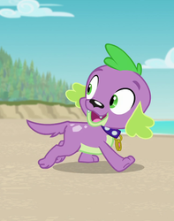 Size: 648x823 | Tagged: safe, screencap, spike, spike the regular dog, dog, equestria girls, equestria girls series, forgotten friendship, g4, cropped, male, paws, smiling, solo, tail