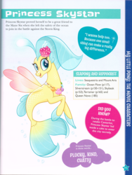 Size: 2092x2775 | Tagged: safe, princess skystar, seapony (g4), g4, my little pony: character guide, my little pony: the movie, official, female, high res, mare, merchandise, scan, scanned, seashell necklace, solo
