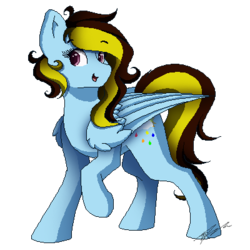 Size: 400x400 | Tagged: safe, artist:mindlesssketching, oc, oc only, oc:thunder shine, pegasus, pony, female, mare, pixel art, simple background, solo, transparent background