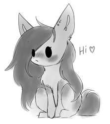 Size: 2653x2989 | Tagged: safe, artist:crazllana, oc, oc only, earth pony, pony, chibi, female, high res, mare, monochrome, simple background, solo, white background