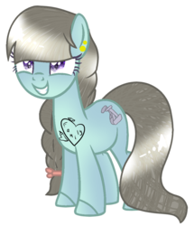 Size: 881x1025 | Tagged: safe, artist:mlplover2189_bases, artist:space--paws0w0, oc, oc only, oc:southern ballroom, earth pony, pony, icey-verse, base used, ear piercing, earring, female, jewelry, magical lesbian spawn, mare, next generation, offspring, parent:beauty brass, parent:fiddlesticks, parents:fiddlebrass, piercing, simple background, smiling, solo, tattoo, transparent background