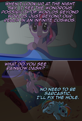 Size: 800x1180 | Tagged: safe, artist:nightmaremoons, rainbow dash, twilight sparkle, pony, ask pun, g4, ask, bed, both cutie marks, butt, female, golden oaks library, lesbian, plot, ship:twidash, shipping, show accurate, smuglight sparkle