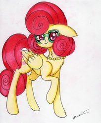 Size: 2459x3009 | Tagged: safe, artist:luxiwind, posey shy, pony, g4, female, high res, solo, traditional art