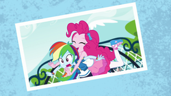 Size: 1920x1080 | Tagged: safe, screencap, pinkie pie, rainbow dash, equestria girls, equestria girls specials, g4, my little pony equestria girls: better together, my little pony equestria girls: forgotten friendship, female, geode of super speed, magical geodes, photo