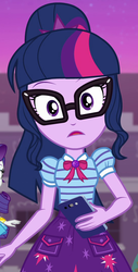 Size: 547x1079 | Tagged: safe, screencap, sci-twi, twilight sparkle, equestria girls, equestria girls specials, g4, my little pony equestria girls: better together, my little pony equestria girls: forgotten friendship, clothes, cropped, cutie mark on clothes, female, geode of telekinesis, magical geodes, sci-twi skirt, shocked, skirt, solo
