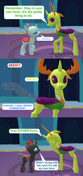 Size: 1540x3240 | Tagged: safe, artist:red4567, ocellus, thorax, changedling, changeling, g4, school daze, 3d, comic, cute, diaocelles, facehoof, female, king thorax, male, papa thorax, pre changedling ocellus, red changeling, source filmmaker, thorax is ocellus uncle, uncle and niece