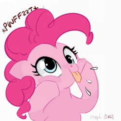 Size: 2048x2048 | Tagged: safe, artist:mooph, artist:suikuzu, edit, pinkie pie, earth pony, pony, g4, cute, derp, drawthread, female, high res, mare, ponk, raspberry noise, silly, silly pony, simple background, solo, tongue out, white background