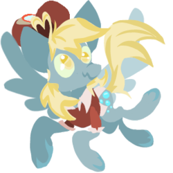 Size: 300x300 | Tagged: safe, artist:pumpkin-somethin-art, derpy hooves, pegasus, pony, g4, female, flying, lineless, mailmare, scrunchy face, simple background, solo, transparent background