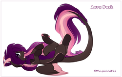 Size: 1820x1160 | Tagged: safe, artist:php146, oc, oc only, oc:aura dusk, pony, augmented tail, chibi, female, horns, simple background, solo, tongue out, white background