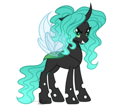 Size: 1024x877 | Tagged: safe, artist:misskitkat2002, oc, oc only, oc:natasha, changeling, female, offspring, parent:queen chrysalis, simple background, solo, transparent background