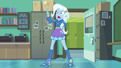 Size: 1920x1080 | Tagged: safe, screencap, trixie, equestria girls, equestria girls specials, g4, my little pony equestria girls: better together, my little pony equestria girls: forgotten friendship, boots, canterlot high, clothes, female, high heel boots, high heels, hoodie, shoes, skirt, socks, solo