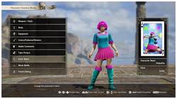 Size: 1920x1080 | Tagged: safe, pinkie pie, human, g4, boots, clothes, female, humanized, looking at you, pleated skirt, shoes, skirt, smiling, solo, soul calibur, soul calibur vi, video game