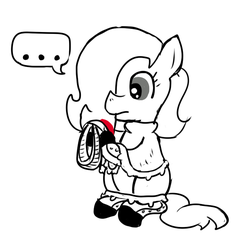 Size: 640x600 | Tagged: safe, artist:ficficponyfic, oc, oc only, oc:emerald jewel, earth pony, pony, colt quest, ..., amulet, child, clothes, colt, cyoa, femboy, foal, hair over one eye, jewelry, male, monochrome, plot twist, simple background, sitting, solo, story included, white background