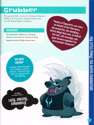 Size: 2082x2770 | Tagged: safe, grubber, g4, my little pony: character guide, my little pony: the movie, official, clothes, high res, male, open mouth, scan, scanned, shirt