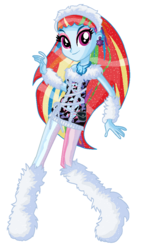 Size: 616x1096 | Tagged: safe, artist:cookiechans2, artist:lalobatchika, rainbow dash, equestria girls, g4, abbey bominable, abominable snowman, alternate hairstyle, barely eqg related, base used, boots, clothes, crossover, ear piercing, earring, hairstyle, headband, high heel boots, high heels, jewelry, mattel, monster high, necklace, piercing, shoes, snow monster