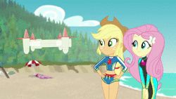 Size: 1920x1080 | Tagged: safe, screencap, applejack, fluttershy, rarity, equestria girls, equestria girls specials, g4, my little pony equestria girls: better together, my little pony equestria girls: forgotten friendship, adorasexy, animated, applejack's beach shorts swimsuit, applejack's hat, beach, beach hat, belly button, bikini, blowing a kiss, clothes, cowboy hat, cute, drone, female, geode of fauna, geode of shielding, geode of super strength, hat, magical geodes, midriff, raribetes, sarong, selfie drone, sexy, shyabetes, sound, sun hat, swimsuit, webm, wetsuit