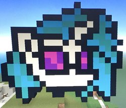 Size: 1354x1153 | Tagged: safe, artist:theanimefanz, dj pon-3, vinyl scratch, g4, minecraft, minecraft pixel art, pixel art