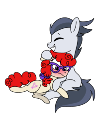 Size: 1980x2433 | Tagged: dead source, safe, artist:awoomarblesoda, rumble, twist, pony, g4, blushing, female, male, shipping, simple background, straight, transparent background, twumble