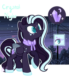 Size: 1000x1100 | Tagged: safe, artist:at--ease, oc, oc only, oc:crystal night, pegasus, pony, female, mare, reference sheet, solo