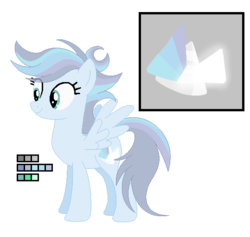 Size: 539x511 | Tagged: dead source, safe, artist:awoomarblesoda, oc, oc only, oc:prismatic, pegasus, pony, base used, color palette, cutie mark, female, mare, offspring, parent:rainbow dash, parent:soarin', parents:soarindash, reference sheet, solo