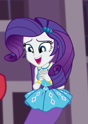 Size: 630x892 | Tagged: safe, screencap, rarity, equestria girls, equestria girls specials, g4, my little pony equestria girls: better together, my little pony equestria girls: forgotten friendship, bracelet, clothes, cropped, cute, female, jewelry, open mouth, pencil skirt, raribetes, rarity peplum dress, skirt, smiling, solo
