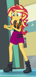 Size: 393x837 | Tagged: safe, screencap, sunset shimmer, equestria girls, equestria girls specials, g4, my little pony equestria girls: better together, my little pony equestria girls: forgotten friendship, boots, clothes, cropped, female, geode of empathy, jacket, legs, magical geodes, shoes, skirt, smiling, solo