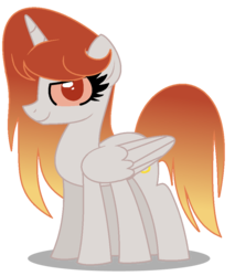 Size: 830x976 | Tagged: safe, artist:skittleartmlp, oc, oc only, oc:karma, alicorn, hybrid, pony, alicorn oc, colored sclera, female, gradient mane, interspecies offspring, mare, multiple legs, multiple limbs, offspring, parent:discord, parent:princess celestia, parents:dislestia, red eyes, simple background, solo, transparent background