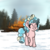 Size: 600x600 | Tagged: safe, artist:plunger, cozy glow, pegasus, pony, g4, burning, cozybetes, cute, drawthread, female, filly, ponified animal photo, pure concentrated unfiltered evil of the utmost potency, pure unfiltered evil, smiling, snow, solo, some mares just want to watch the world burn