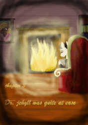 Size: 849x1200 | Tagged: safe, artist:mr100dragon100, animated, book, bookshelf, comic, couch, dr jekyll and mr hyde, fireplace, gif