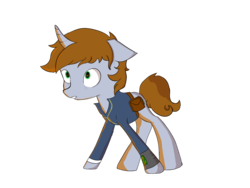 Size: 3600x2700 | Tagged: safe, artist:dumbwoofer, oc, oc only, oc:littlepip, pony, unicorn, fallout equestria, clothes, fanfic, fanfic art, female, fire, floppy ears, high res, hooves, horn, jumpsuit, mare, pipbuck, scared, simple background, solo, teeth, transparent background, vault suit