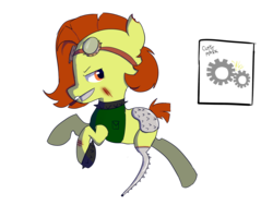 Size: 3600x2700 | Tagged: safe, oc, oc only, oc:trippo, earth pony, pony, fallout equestria, amputee, armor, cutie mark, female, goggles, high res, knife, mean, prosthetic limb, prosthetics, raider, scar, solo, spikes