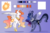 Size: 2996x1984 | Tagged: safe, artist:sora-choi, princess celestia, princess luna, alicorn, cat pony, dracony, hybrid, original species, pony, g4, alternate universe, cutie mark, duo, ethereal mane, female, galaxy mane, gradient background, looking at you, mare, peytral, raised hoof, redesign, reference sheet, regalia, spread wings, starry mane, wings