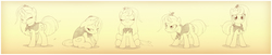 Size: 4000x817 | Tagged: safe, artist:sherwoodwhisper, oc, oc only, oc:eri, mouse, pony, unicorn, angry, confused, cute, eyes closed, facial expressions, female, happy, lineart, mare, monochrome, pleased, sad, sitting, smiling