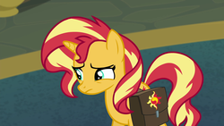 Size: 1920x1080 | Tagged: safe, screencap, sunset shimmer, pony, unicorn, equestria girls, equestria girls specials, g4, my little pony equestria girls: better together, my little pony equestria girls: forgotten friendship, female, mare, saddle bag, solo