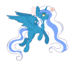 Size: 1426x1238 | Tagged: safe, artist:sinalaa, oc, oc only, oc:fleurbelle, alicorn, pony, alicorn oc, bow, female, flower, flower in hair, hair bow, mare, simple background, solo, transparent background