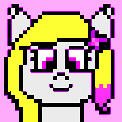 Size: 256x256 | Tagged: safe, artist:gamer-shy, oc, oc:amethyst starflower, hybrid, pony, :p, animated, blinking, female, gif, pixel art, silly, solo, tongue out