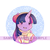 Size: 500x500 | Tagged: safe, artist:tsukibun, twilight sparkle, alicorn, pony, bronycon, g4, chibi, clothes, cute, earmuffs, female, folded wings, mare, mittens, obtrusive watermark, pin, sample, scarf, solo, twiabetes, twilight sparkle (alicorn), watermark, wings, winter