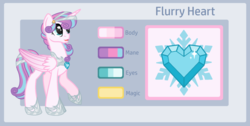 Size: 1024x515 | Tagged: safe, artist:devonshirefury, princess flurry heart, alicorn, pony, g4, clothes, color palette, cutie mark, female, flurry heart's cutie mark, jewelry, mare, necklace, older, older flurry heart, reference sheet, shoes, solo