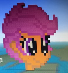 Size: 1889x2034 | Tagged: safe, artist:theanimefanz, scootaloo, equestria girls, g4, minecraft, minecraft pixel art, pixel art