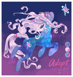 Size: 792x826 | Tagged: safe, artist:brazhnik, oc, oc only, pony, adoptable, advertisement, braid, galaxy, looking at you, solo, universe