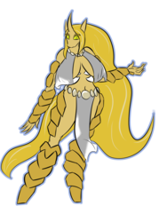 Size: 1200x1600 | Tagged: safe, artist:tartsarts, oc, oc only, oc:tibia, changeling, anthro, unguligrade anthro, anthro oc, belly button, big breasts, breasts, changeling oc, female, simple background, solo, transparent background, yellow changeling