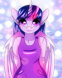 Size: 1280x1600 | Tagged: safe, artist:lucaaegus, twilight sparkle, alicorn, anthro, g4, clothes, dress, twilight sparkle (alicorn), winter