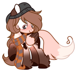 Size: 1874x1746 | Tagged: safe, artist:nightmarye, oc, oc only, oc:yasy, pegasus, pony, beanie, clothes, female, hat, mare, scarf, simple background, solo, transparent background