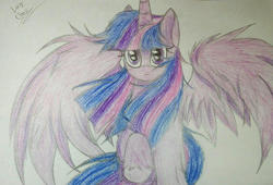 Size: 720x489 | Tagged: safe, artist:enviaart, twilight sparkle, alicorn, pony, g4, female, solo, traditional art, twilight sparkle (alicorn)