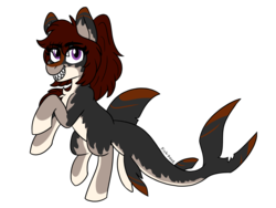 Size: 1500x1125 | Tagged: safe, artist:pink-pone, oc, oc only, oc:laguna luster, original species, pony, shark pony, commission, female, grin, mare, simple background, smiling, solo, transparent background