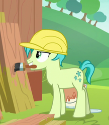 Size: 469x540 | Tagged: safe, screencap, sandbar, earth pony, pony, g4, non-compete clause, clothes, cropped, cutie mark, hard hat, hat, helmet, male, paint, paintbrush, solo, teenager