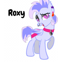 Size: 782x661 | Tagged: safe, artist:roxy, oc, oc:roxy, bat pony, base used, bedroom eyes, collar, ear piercing, earring, female, jewelry, looking at you, nose piercing, nose ring, piercing