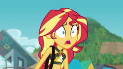 Size: 1920x1080 | Tagged: safe, screencap, sunset shimmer, equestria girls, equestria girls specials, g4, my little pony equestria girls: better together, my little pony equestria girls: forgotten friendship, belly button, clothes, female, geode of empathy, magical geodes, midriff, sleeveless, solo, summer sunset, swimsuit